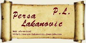 Persa Lakanović vizit kartica